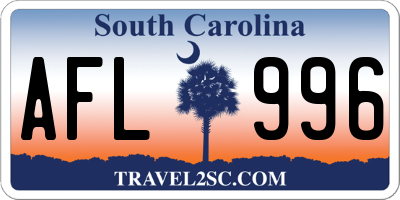 SC license plate AFL996