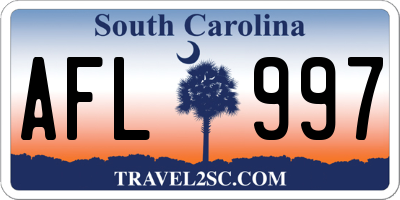 SC license plate AFL997