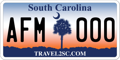 SC license plate AFM000