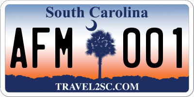 SC license plate AFM001