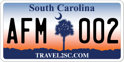 SC license plate AFM002