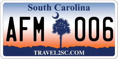 SC license plate AFM006