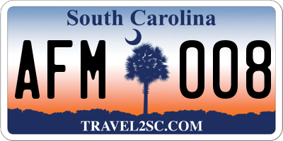 SC license plate AFM008