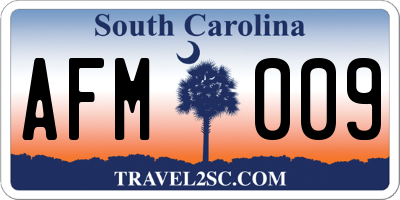 SC license plate AFM009