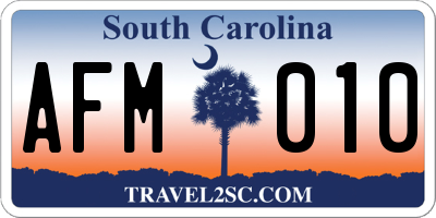 SC license plate AFM010