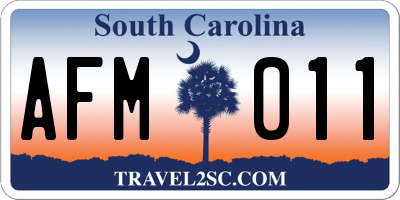 SC license plate AFM011