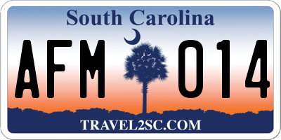 SC license plate AFM014