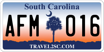 SC license plate AFM016