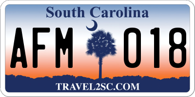 SC license plate AFM018