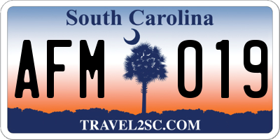 SC license plate AFM019