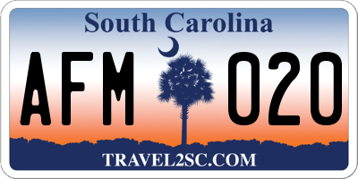 SC license plate AFM020