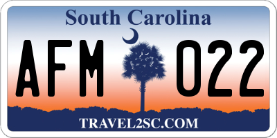 SC license plate AFM022