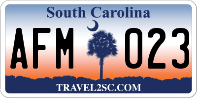 SC license plate AFM023