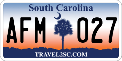 SC license plate AFM027
