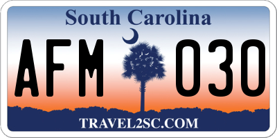 SC license plate AFM030