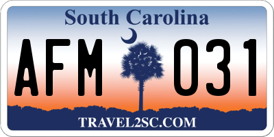 SC license plate AFM031