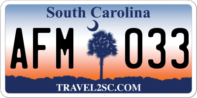 SC license plate AFM033