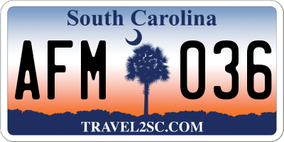 SC license plate AFM036