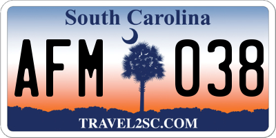 SC license plate AFM038