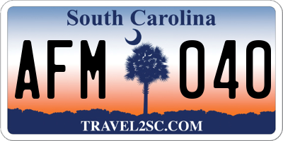 SC license plate AFM040