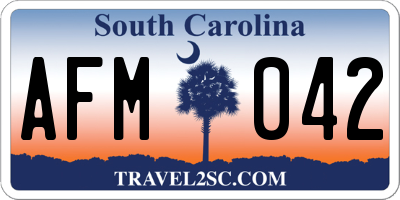 SC license plate AFM042