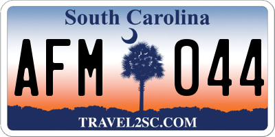 SC license plate AFM044