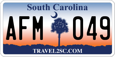 SC license plate AFM049