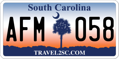 SC license plate AFM058