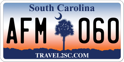 SC license plate AFM060