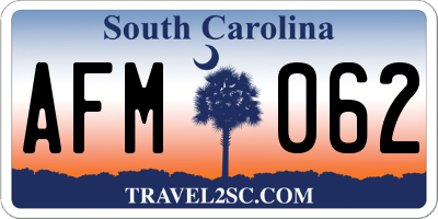 SC license plate AFM062