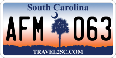 SC license plate AFM063