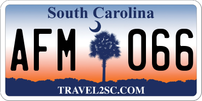 SC license plate AFM066