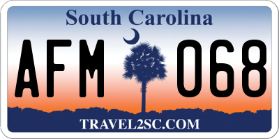 SC license plate AFM068