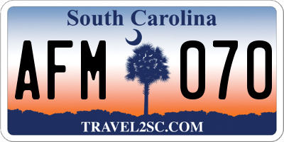 SC license plate AFM070