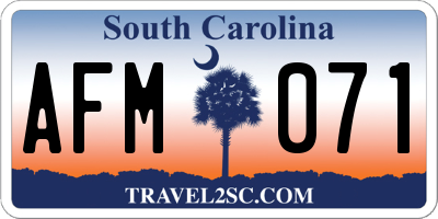 SC license plate AFM071