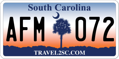 SC license plate AFM072