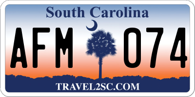SC license plate AFM074