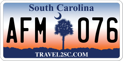 SC license plate AFM076
