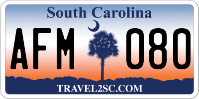 SC license plate AFM080