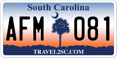 SC license plate AFM081