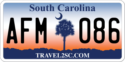 SC license plate AFM086