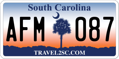 SC license plate AFM087