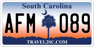 SC license plate AFM089