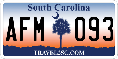 SC license plate AFM093
