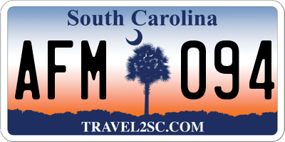 SC license plate AFM094