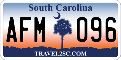 SC license plate AFM096