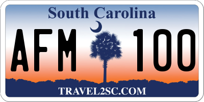 SC license plate AFM100