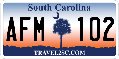 SC license plate AFM102
