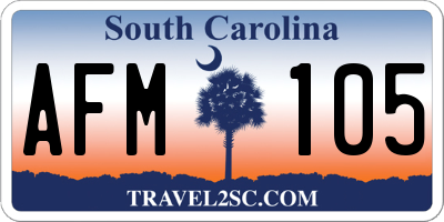SC license plate AFM105