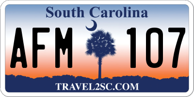 SC license plate AFM107